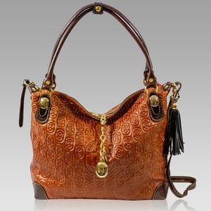 Marino Orlandi Cognac Leather Hobo Handbag